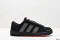 Men's black retro low-top sneakers - side view