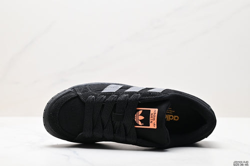 Men's black retro low-top sneakers - top view