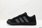 Men's black retro low-top sneakers - opposite side view